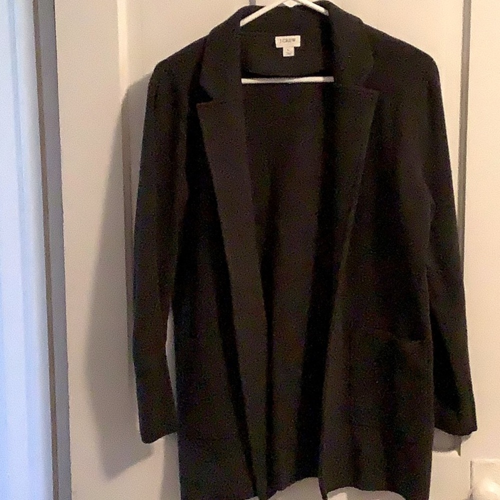 J Crew grey sweater, very nice with lapel collar.